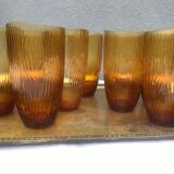 Suite de neuf verres à orangeade 1950/60