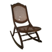 Fauteuil à bascule en cannage vintage