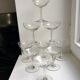 Set of 9 champagne glasses in crystal engraved 30s