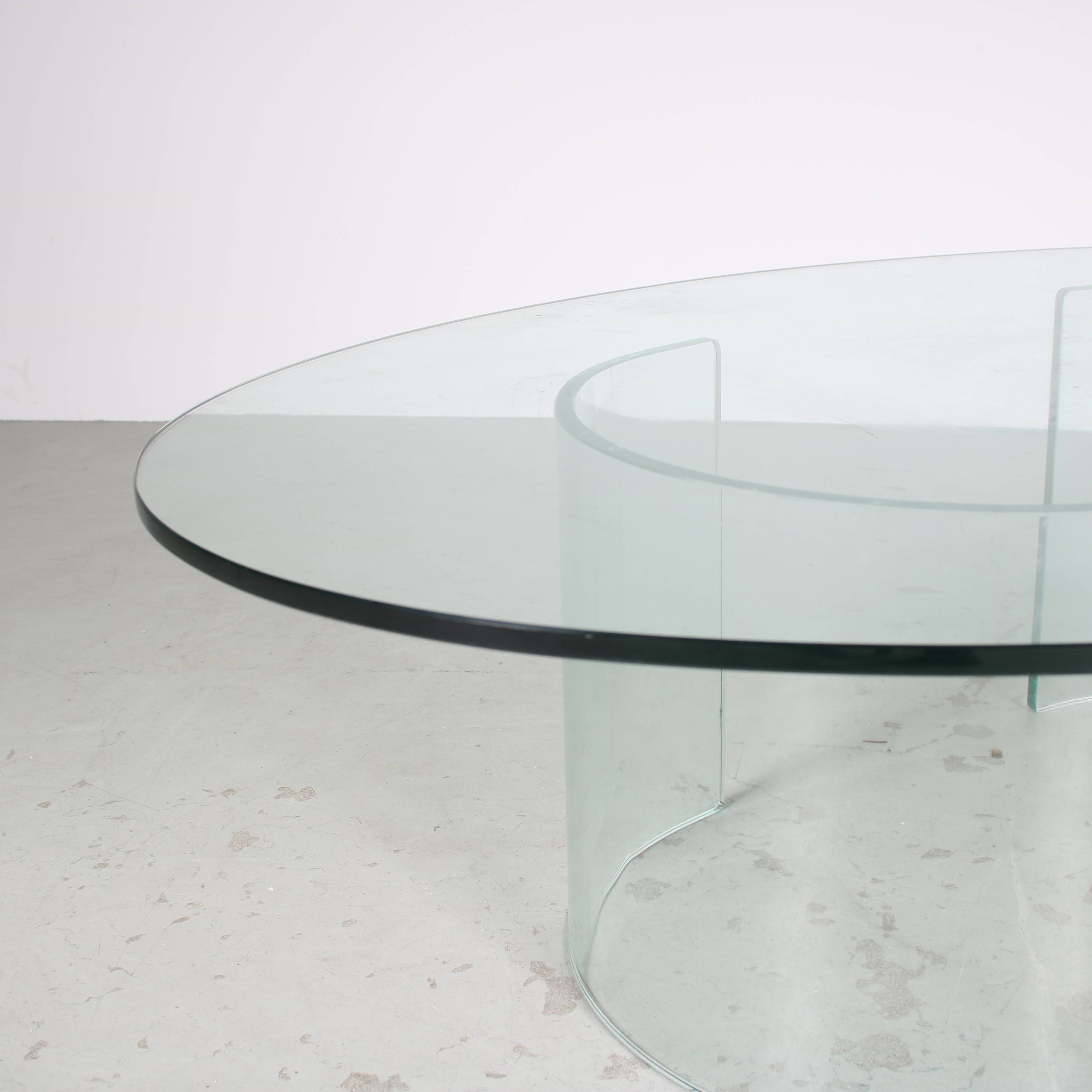 1980s Oval coffee table by Galotti & Radice from Italy