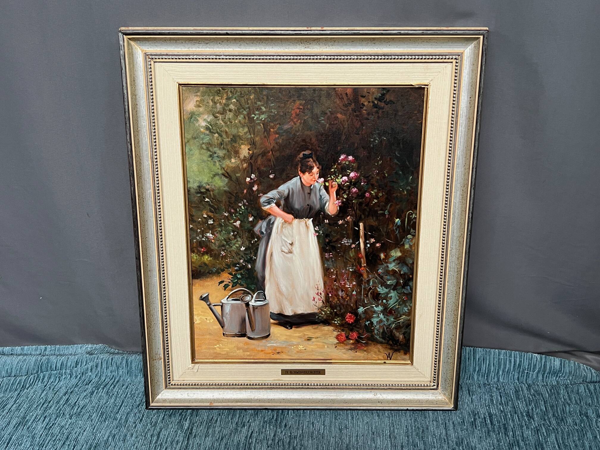 Painting "Girl with flowers".