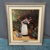 Tableau "Fille aux fleurs".