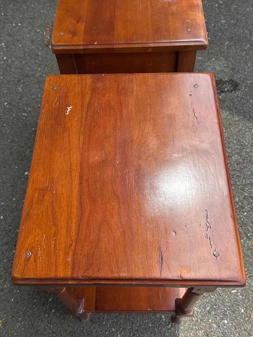 Bedside tables – Camille & Vence – furniture – pair in varnished wood