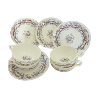 Tasses en porcelaine Sarreguemines