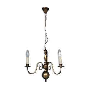 Lustre hollandais en bronze 3 branches