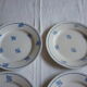 6 plates flat earthenware hamage wolves blue flowers mill