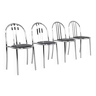 Set de chaises style Bauhaus en acier chromé et simili cuir