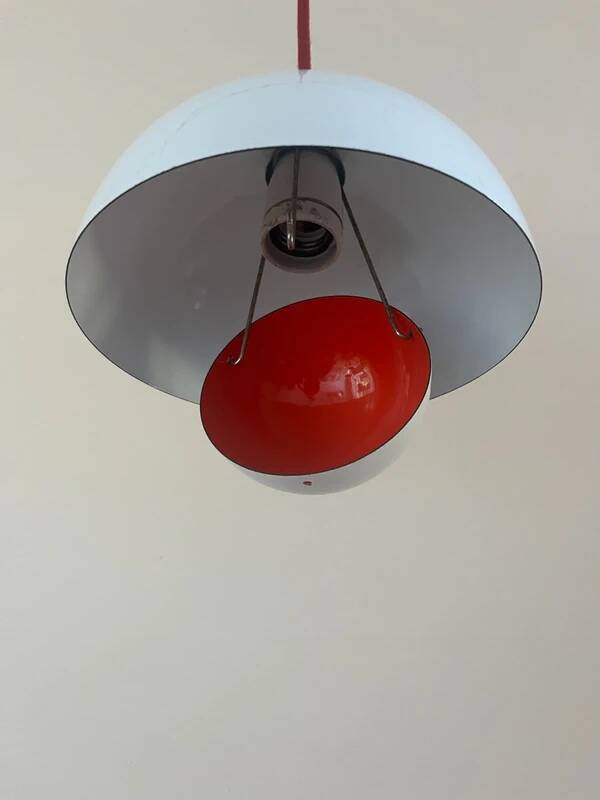 Vintage Louis Poulsen Flowerpot Lamp - Verner Panton - VP1 - Enamel