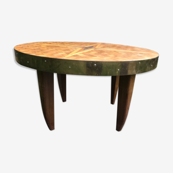 Marquetry and brass coffee table 1960