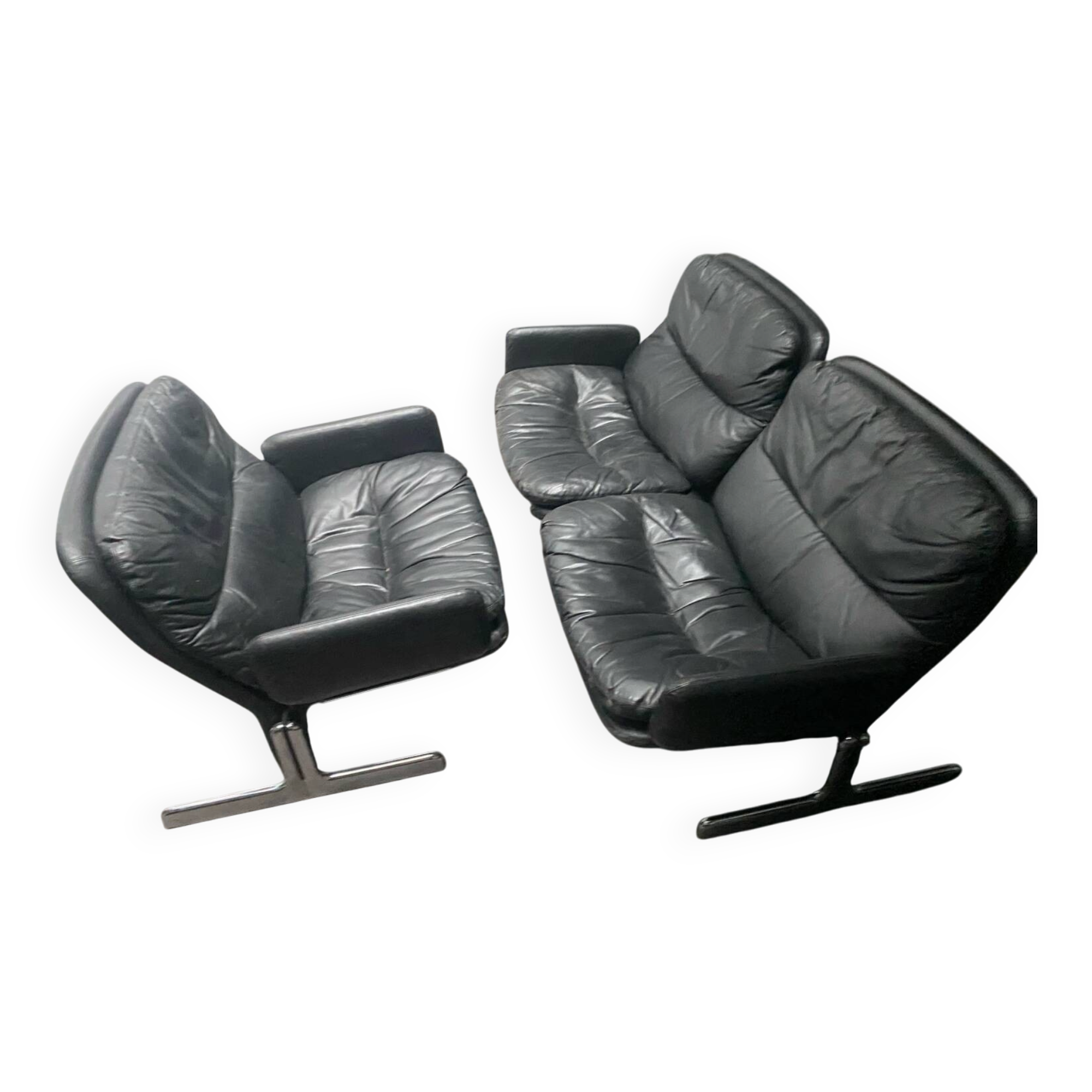 Armchair and sandwich sofa set by Ammannati & Vitelli for Brunati.