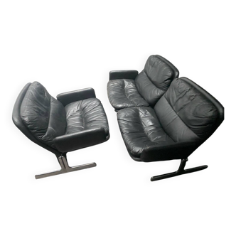 Armchair and sandwich sofa set by Ammannati & Vitelli for Brunati.