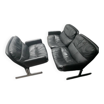 Armchair and sandwich sofa set by Ammannati & Vitelli for Brunati.
