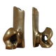 Super rare pair of brutalist brass bookends by David Marshall.