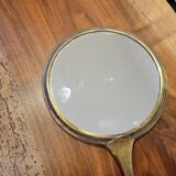 Brass hand mirror with magnifying back