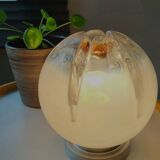 Vintage Murano table lamp with Mazzega lamp in glaze and silvered glass.