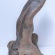 Brutalist solid patinated wood lamp foot