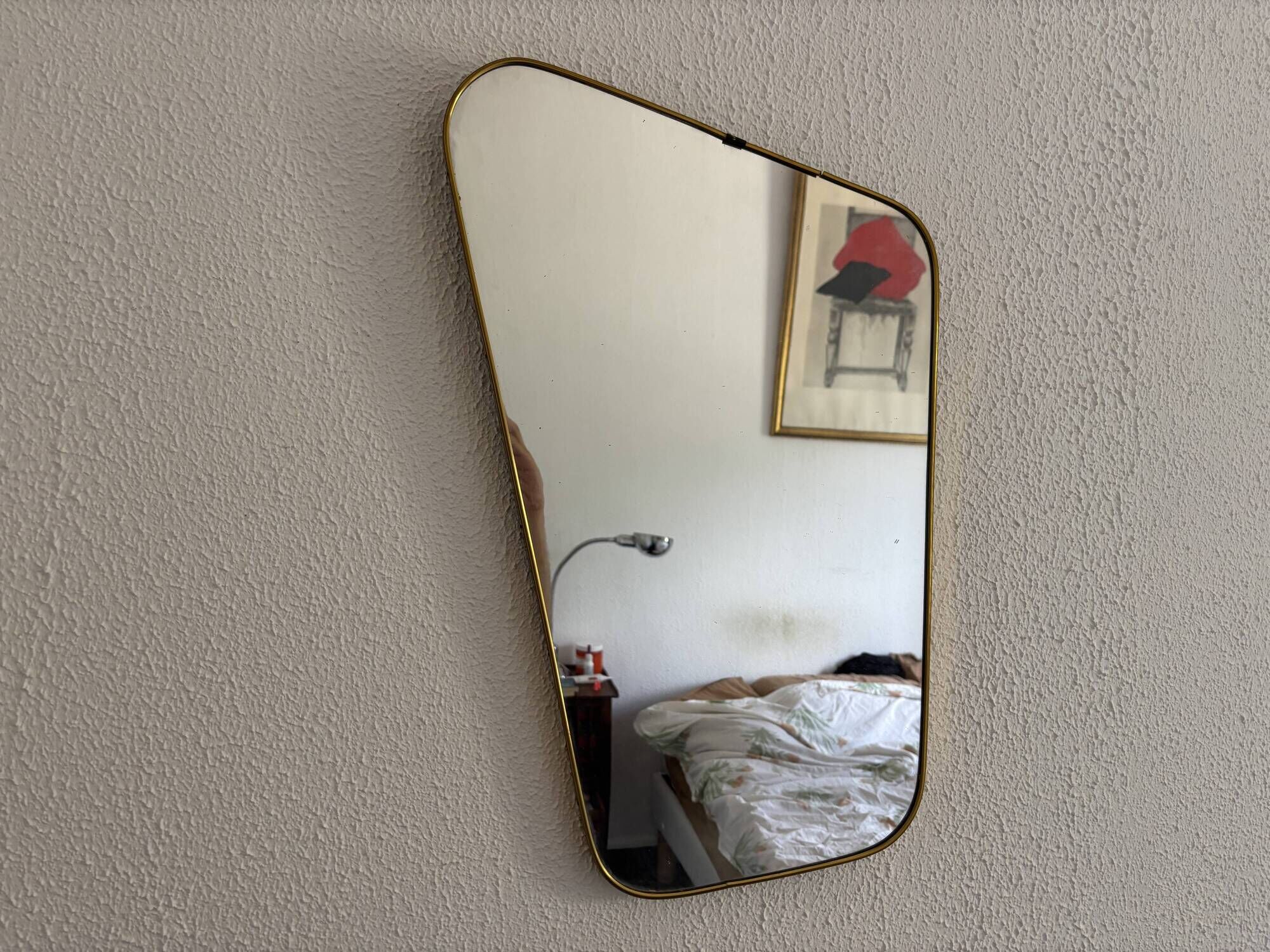 Vintage 1960 asymmetrical mirror - 60 x 34 cm