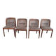 Set of 4 Dining Room Chairs - Dark Wood - Fabric - Scandinavian