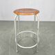 1950s German Industrial Stool with Plywood Seat