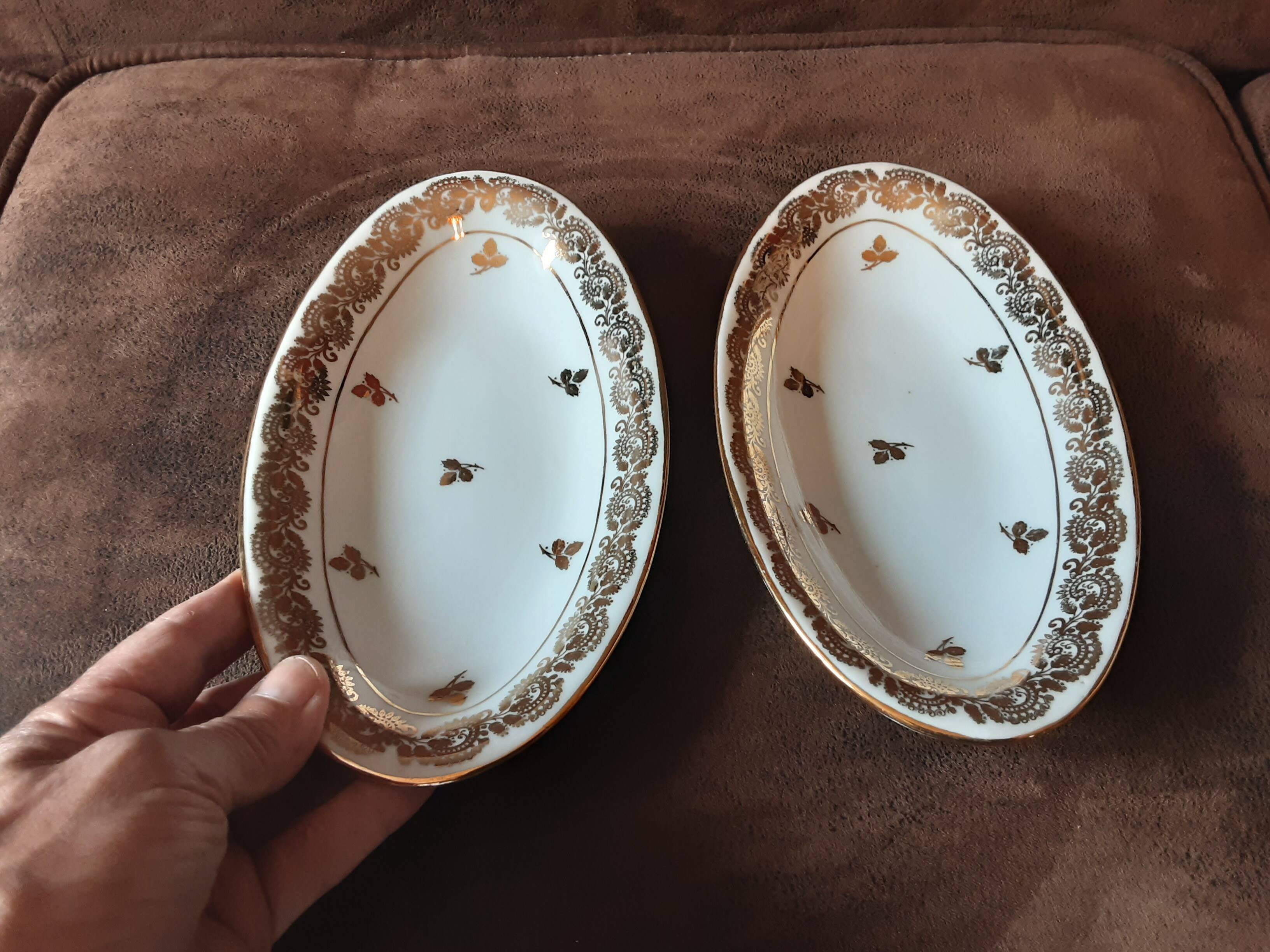 Set of 2 Limoges Porcelain butter dishes.