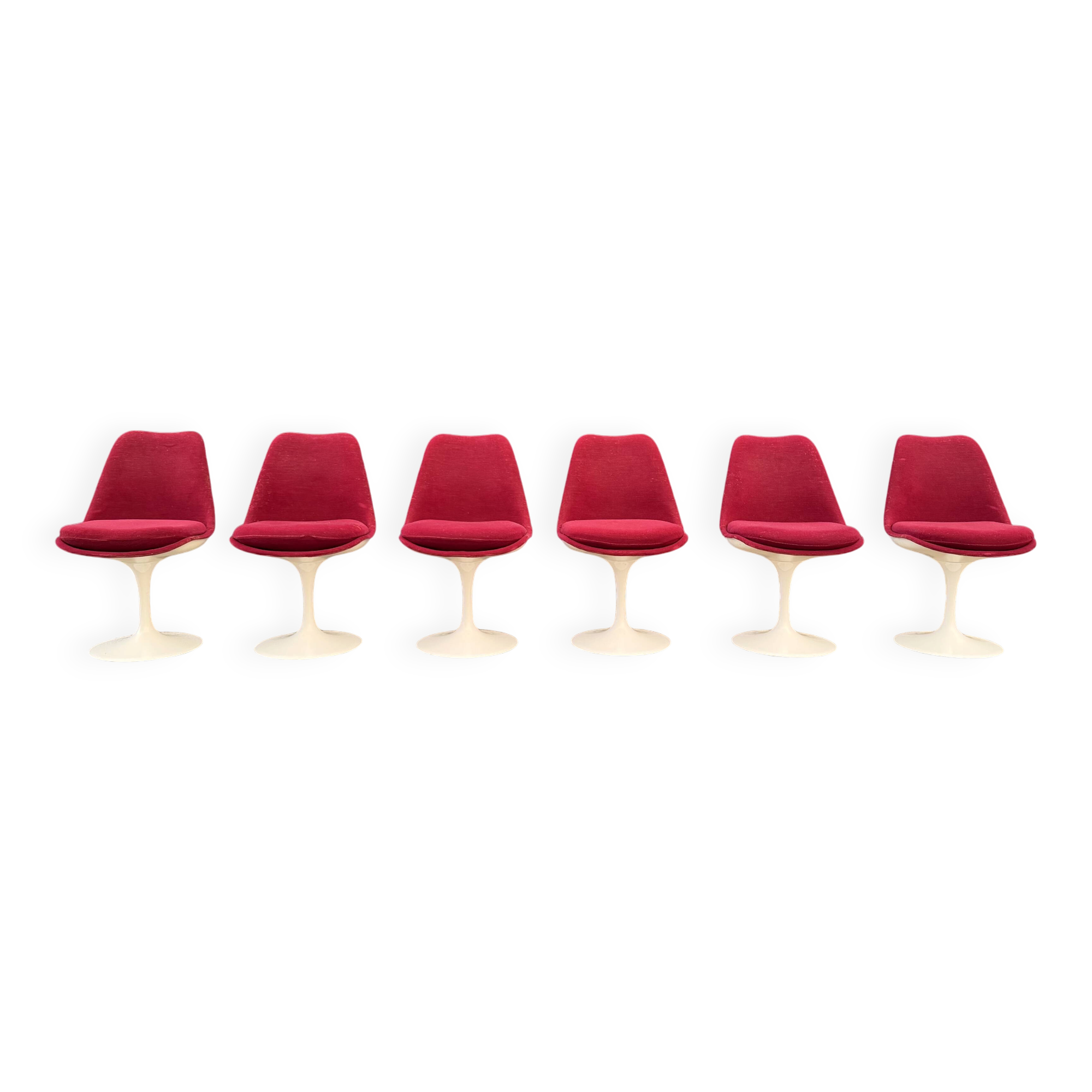 6 original vintage Knoll Tulip chairs by Eero Saarinen