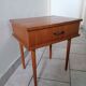 "Brissac" model bedside table veneer teak feet vintage spindles 50 60