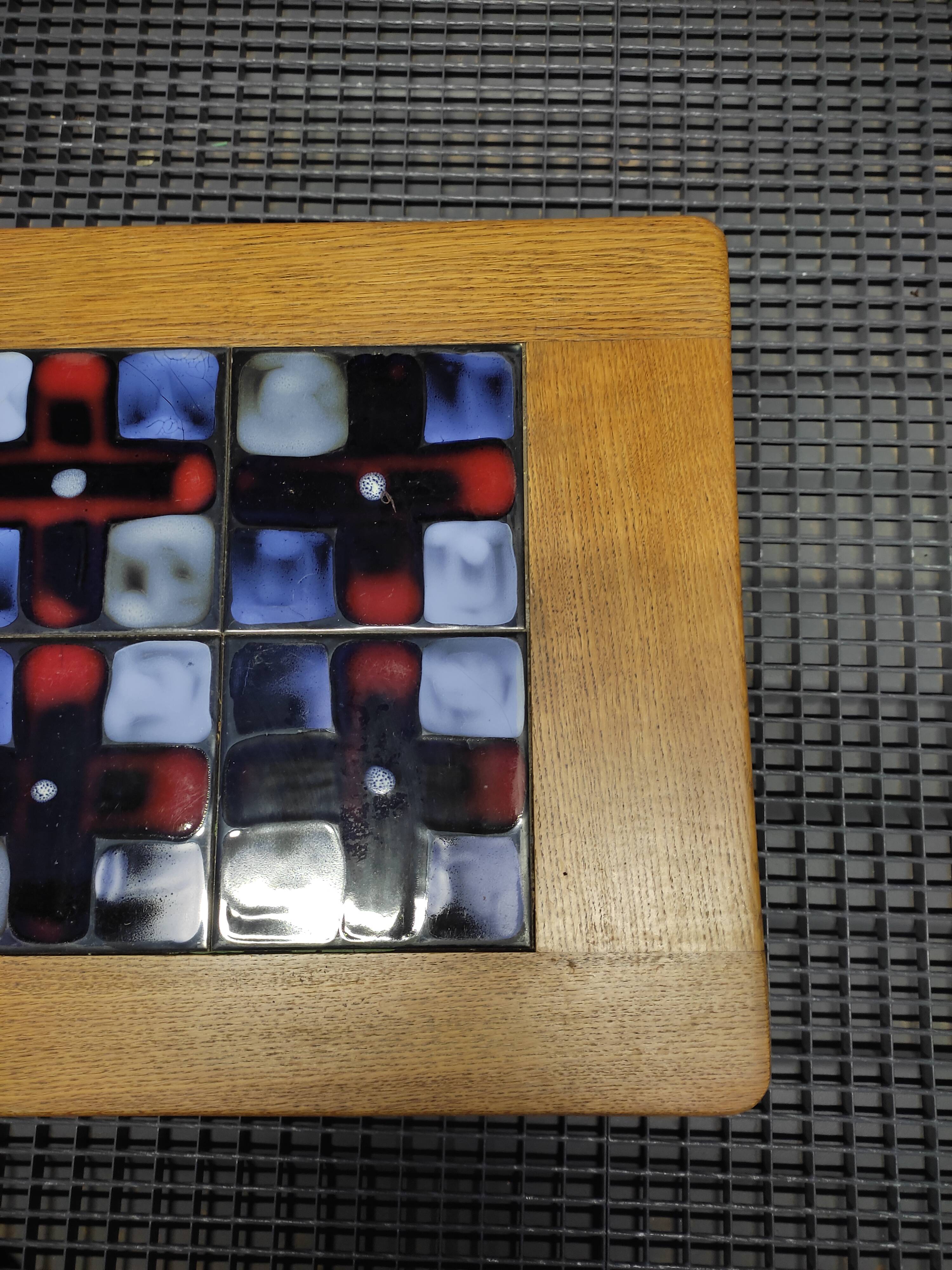 Oak coffee table by Guillerme and Chambron