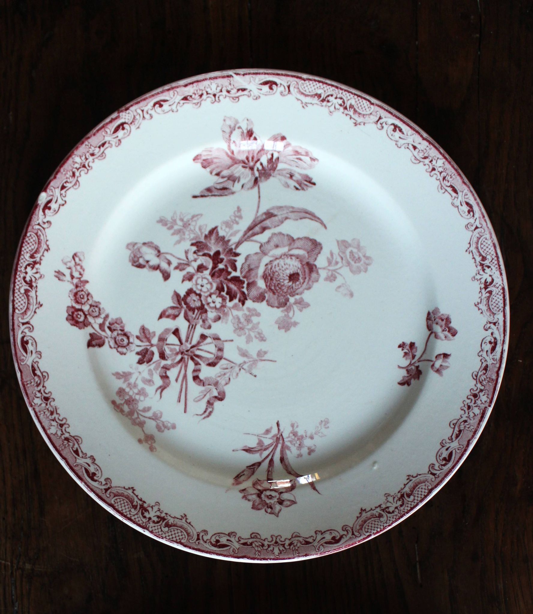 6 mismatched flat plates Fontanges Marsac Longwy Digoin