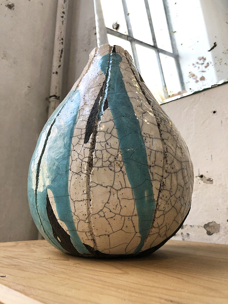 Artisan cracked earth vase