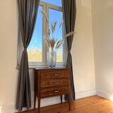 Vintage wooden side table with 3 drawers - 1960s