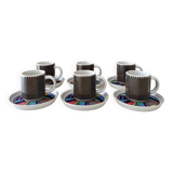 6 Rosenthal Szenario Metropol espresso cups + saucers, 90's
