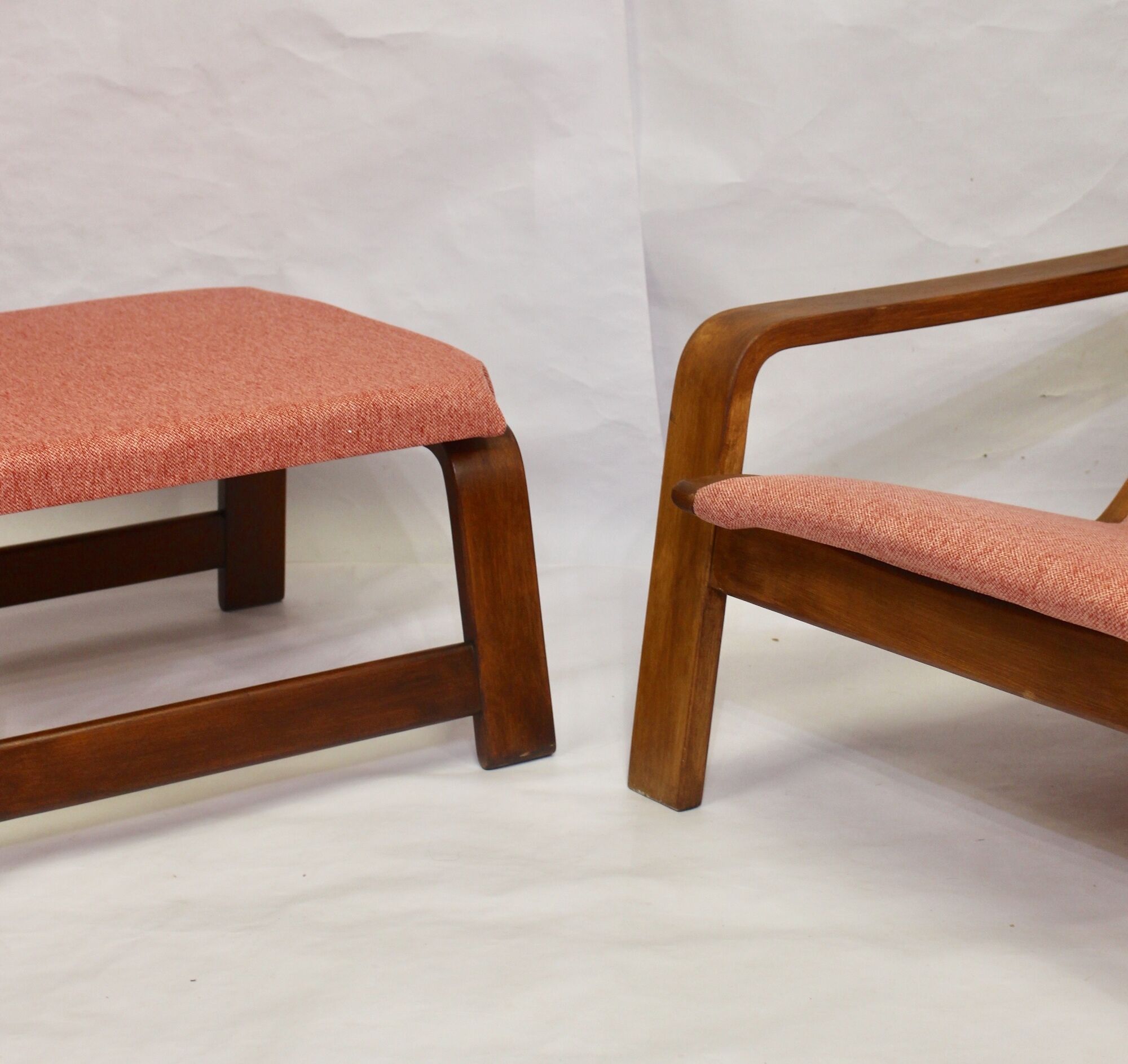 Pulkka chair and ottoman by Ilmari Lappalainen for Asko, 1963
