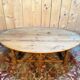 English gateleg coffee table in solid fir from the early 20th century.