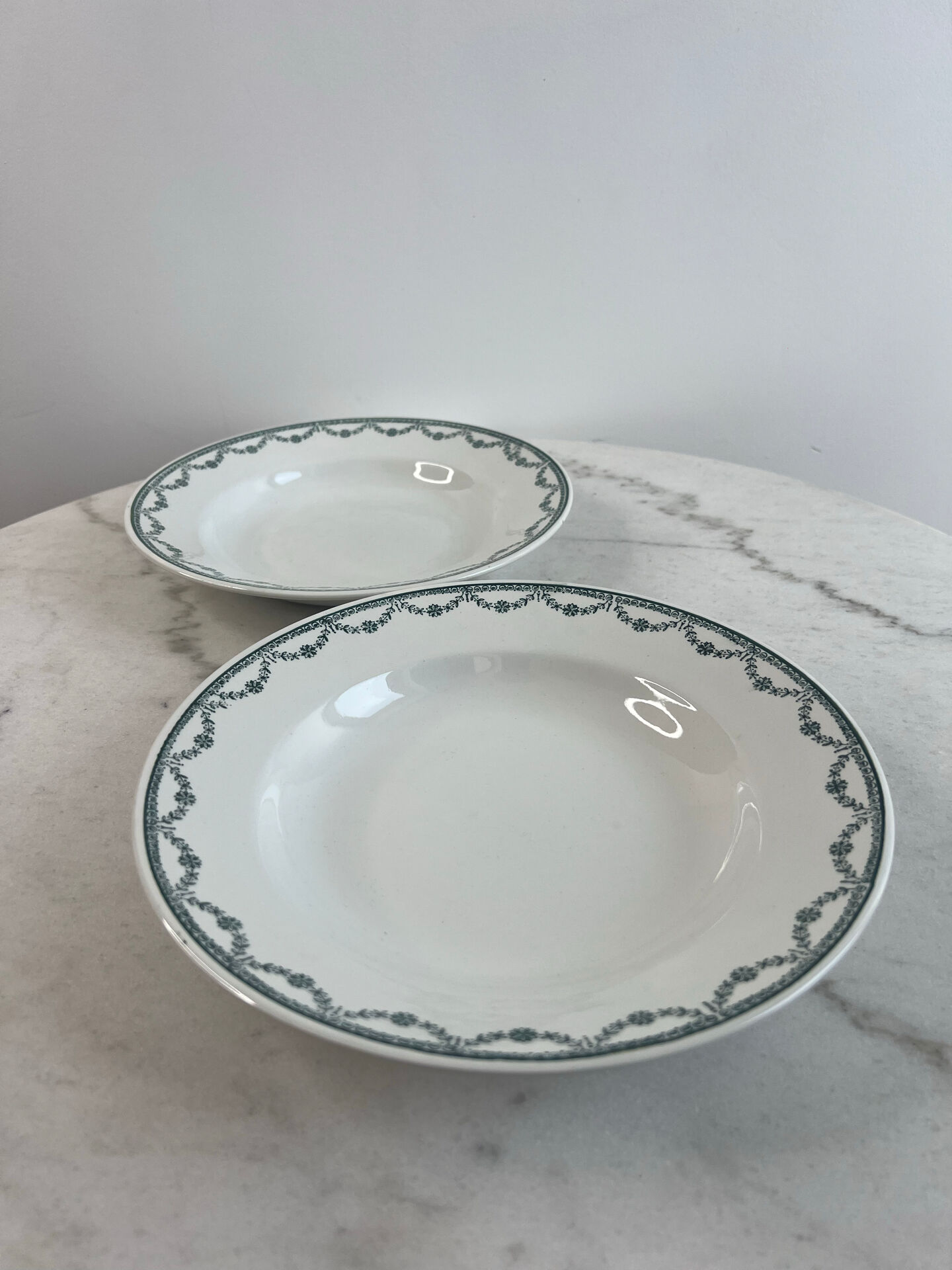 Lot de 2 assiettes creuses Saint Amand verte