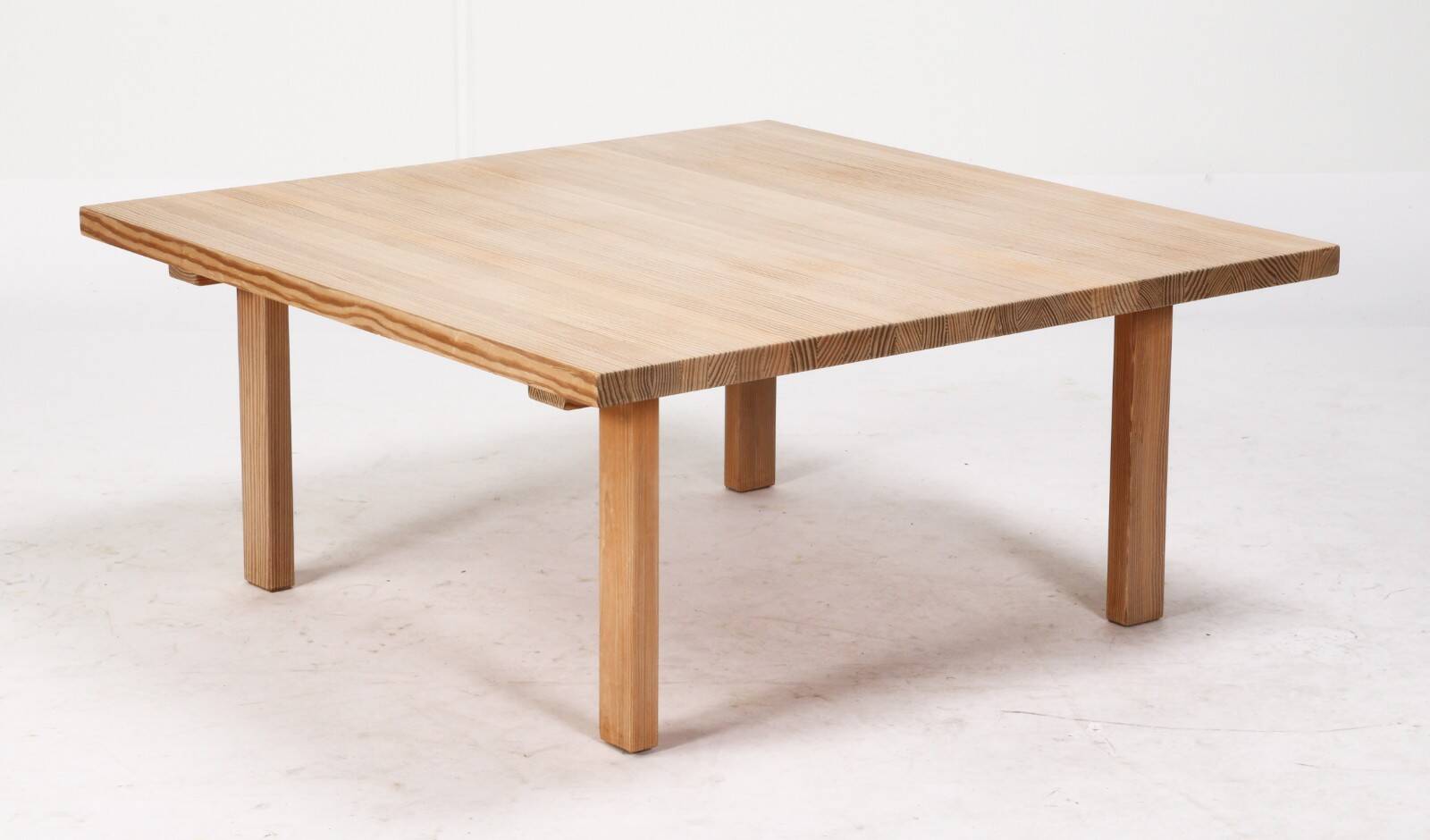 Vintage Danish Squared Wooden Coffee Sofa Table in Oregon Pine, 1970s