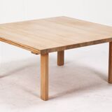 Vintage Danish Squared Wooden Coffee Sofa Table in Oregon Pine, 1970s