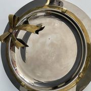 Vide  poche vintage en métal chromé et laiton