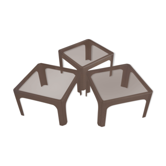 Series of 3 vintage plexi coffee tables