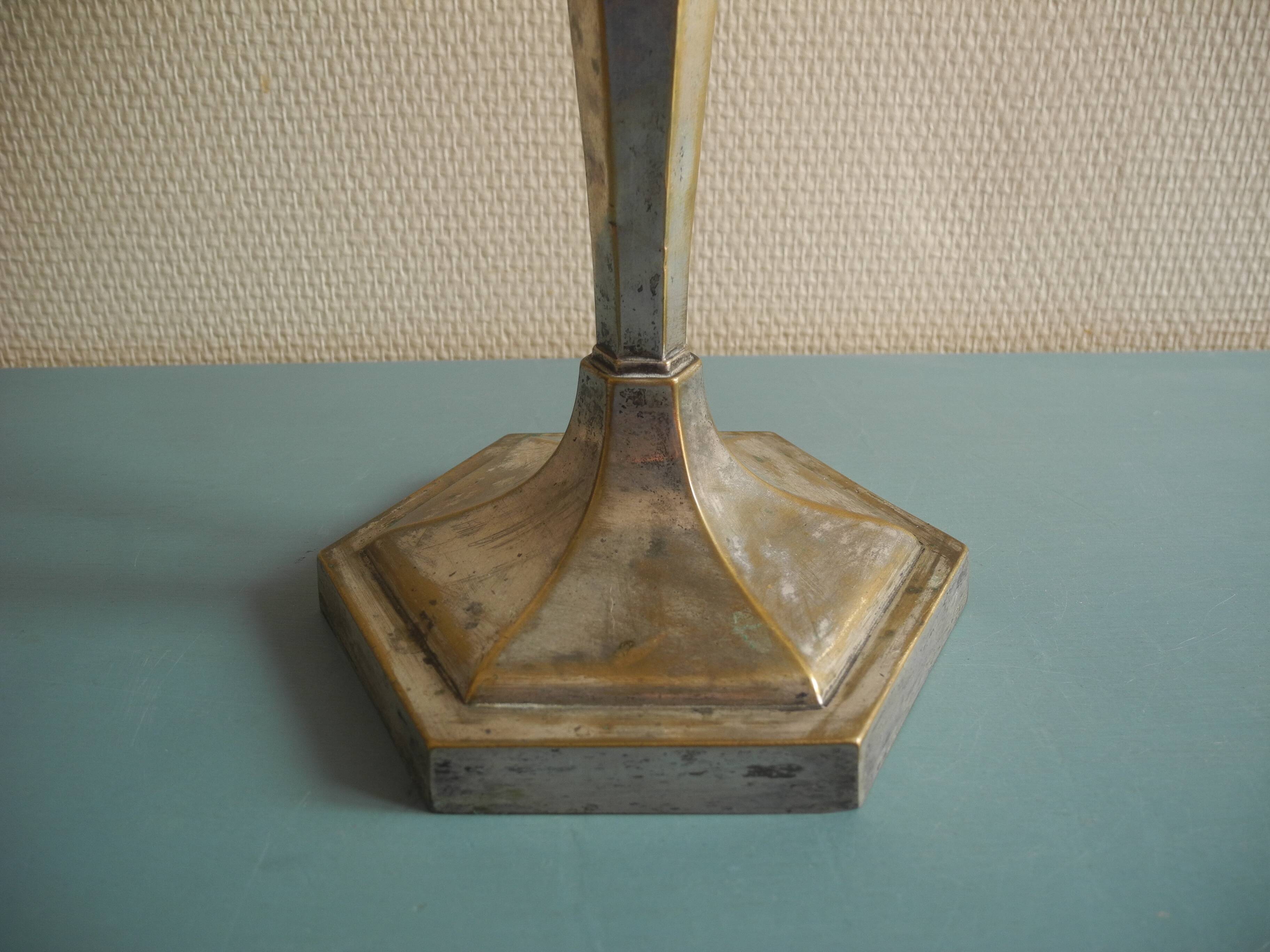 vintage centre table cup silver-plated art deco French silver metal cup