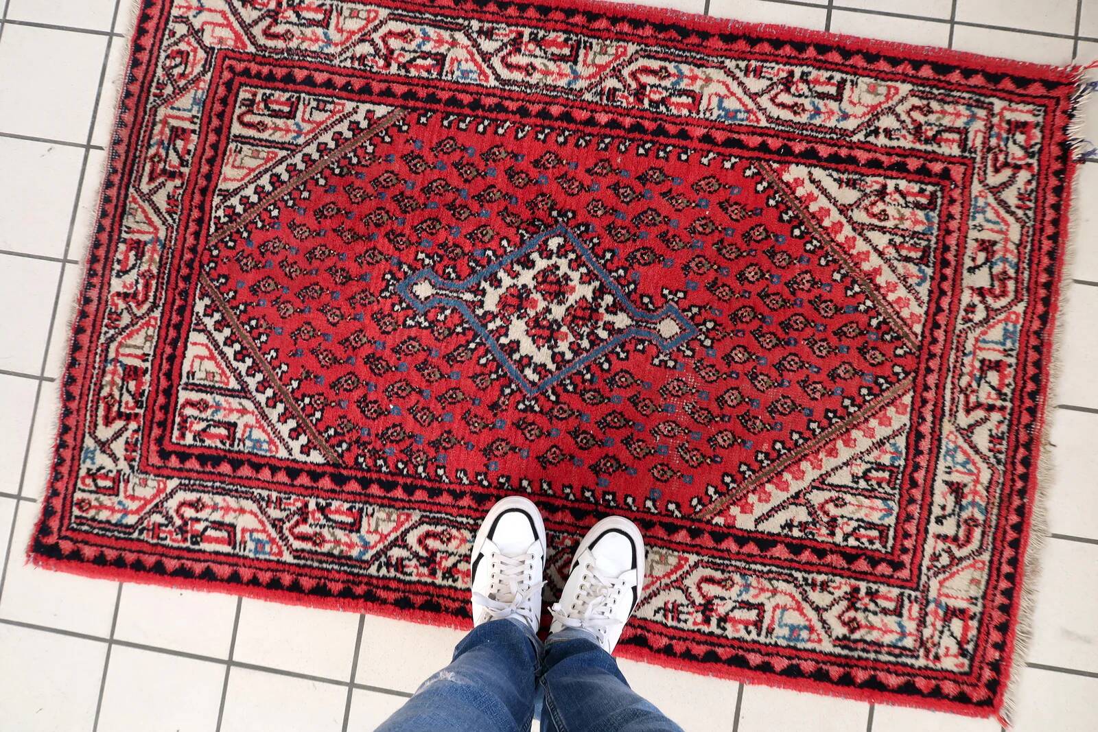 Vintage 1960s Indian Seraband rug 103cm x 156cm - 1C1251