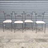 Set of four wrought iron chairs 1960