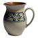 Vintage white pitcher with stylized blue plant frieze H17.5
