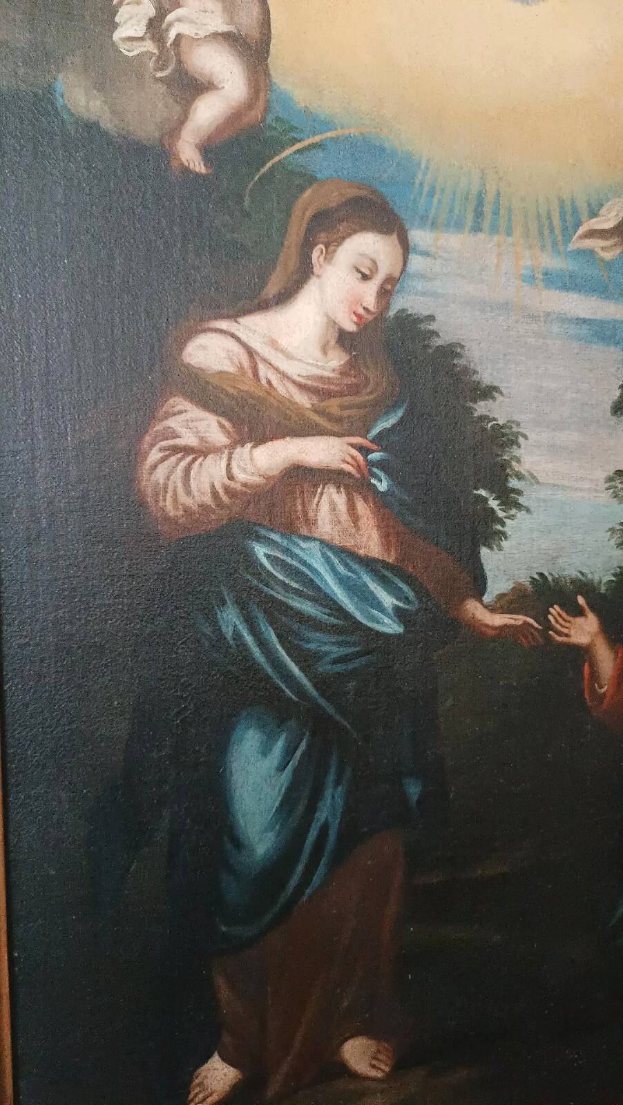 Old oil painting on canvas, 18th century