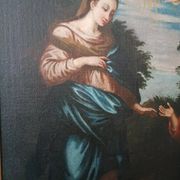 Old oil painting on canvas, 18th century