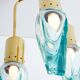 Flavio Poli for Seguso Murano glass and brass chandelier 1950