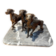 STATUE 3 HUNTING DOGS in CAST IRON