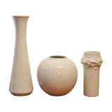 Trio of vases in white porcelain