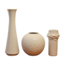 Trio of vases in white porcelain
