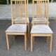 4 Scandinavian dining chairs in light birch solid wood.