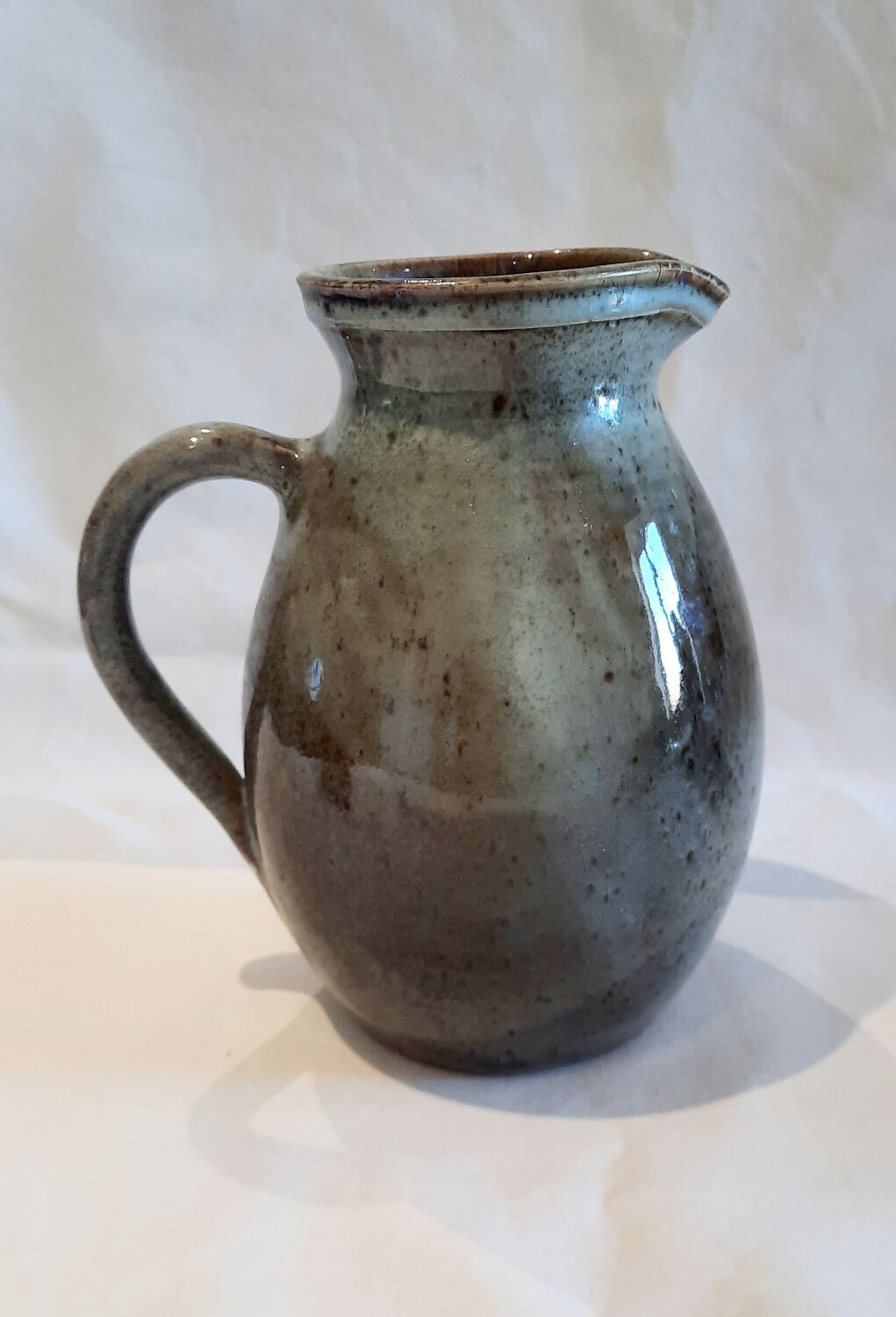Vintage glazed stoneware pitcher
